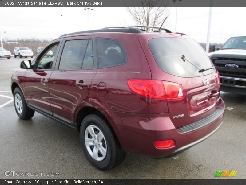 Dark Cherry / Beige 2009 Hyundai Santa Fe GLS 4WD