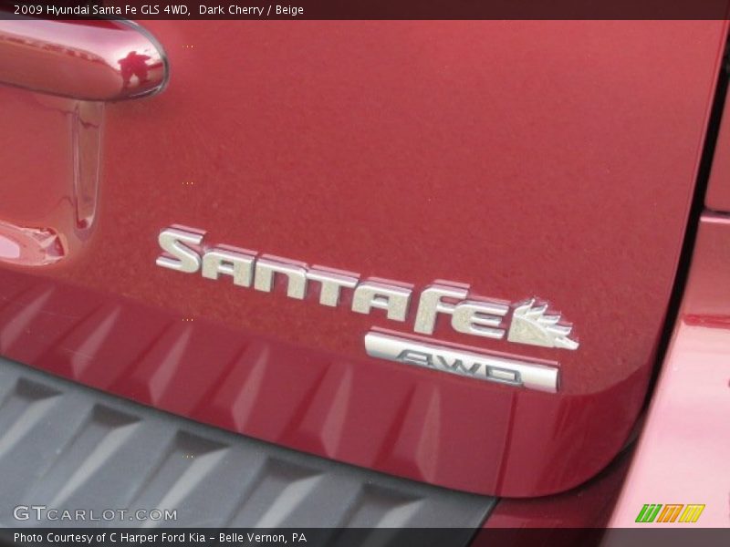 Dark Cherry / Beige 2009 Hyundai Santa Fe GLS 4WD