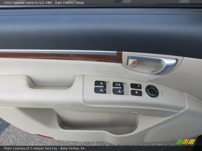 Dark Cherry / Beige 2009 Hyundai Santa Fe GLS 4WD