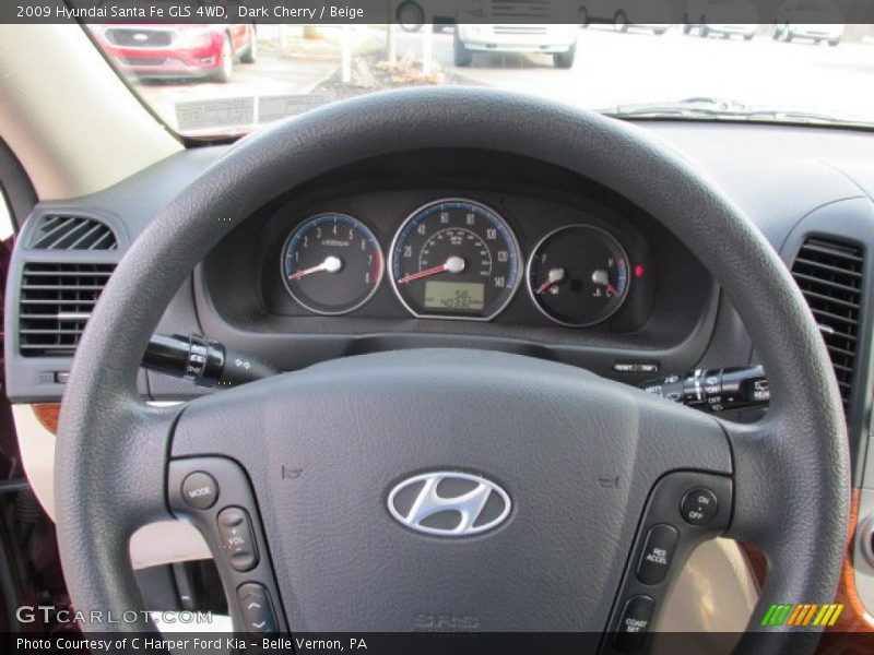 Dark Cherry / Beige 2009 Hyundai Santa Fe GLS 4WD