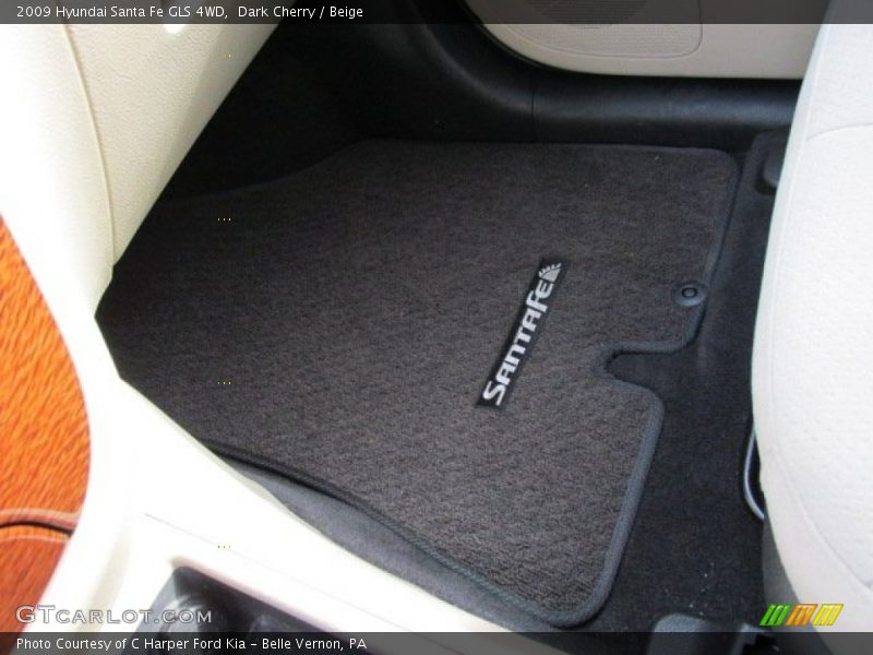 Dark Cherry / Beige 2009 Hyundai Santa Fe GLS 4WD