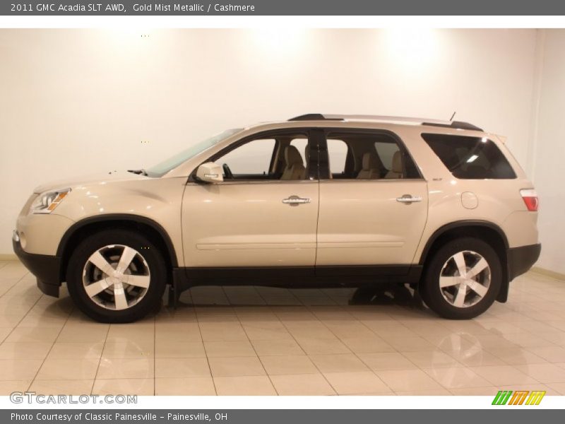 Gold Mist Metallic / Cashmere 2011 GMC Acadia SLT AWD