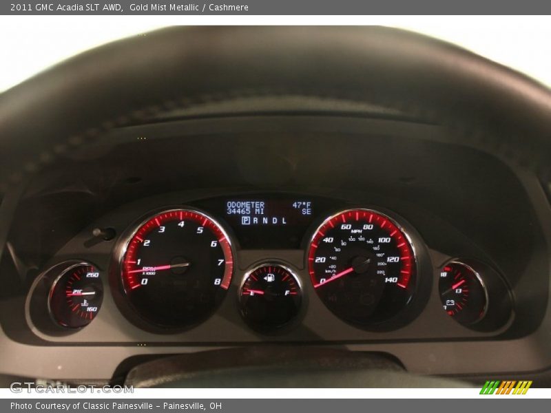 Gold Mist Metallic / Cashmere 2011 GMC Acadia SLT AWD