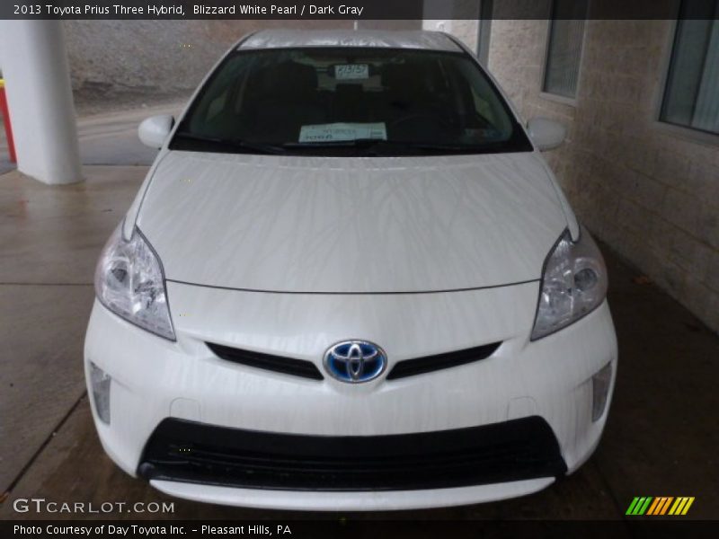Blizzard White Pearl / Dark Gray 2013 Toyota Prius Three Hybrid