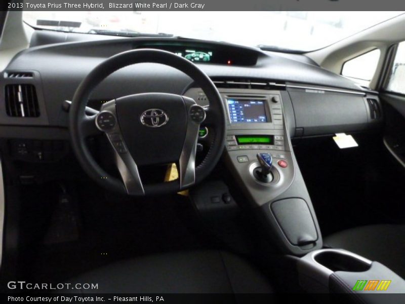Blizzard White Pearl / Dark Gray 2013 Toyota Prius Three Hybrid