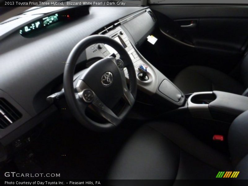 Blizzard White Pearl / Dark Gray 2013 Toyota Prius Three Hybrid