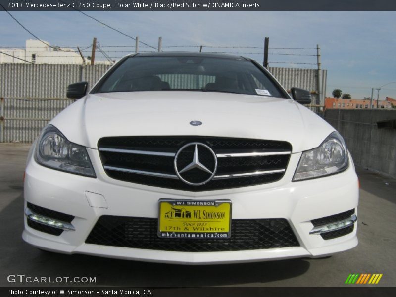 Polar White / Black/Red Stitch w/DINAMICA Inserts 2013 Mercedes-Benz C 250 Coupe