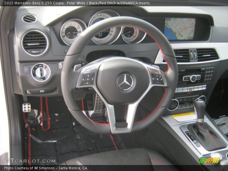 Polar White / Black/Red Stitch w/DINAMICA Inserts 2013 Mercedes-Benz C 250 Coupe