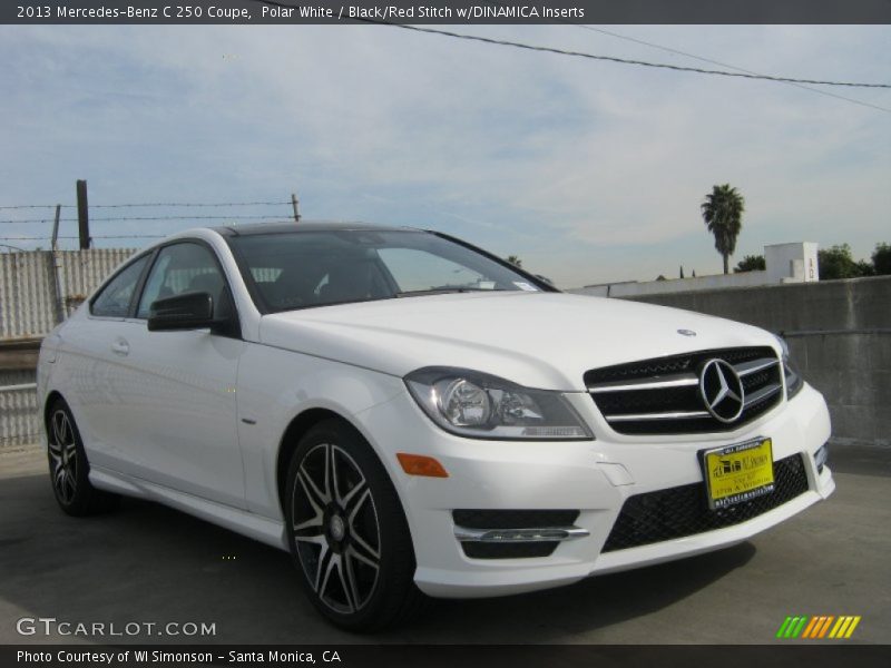 Polar White / Black/Red Stitch w/DINAMICA Inserts 2013 Mercedes-Benz C 250 Coupe