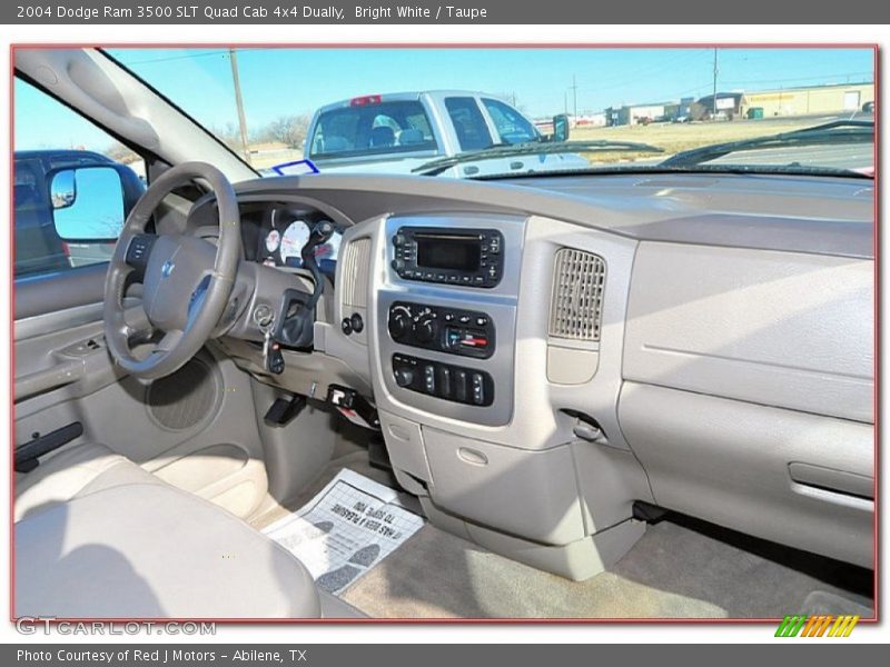 Bright White / Taupe 2004 Dodge Ram 3500 SLT Quad Cab 4x4 Dually