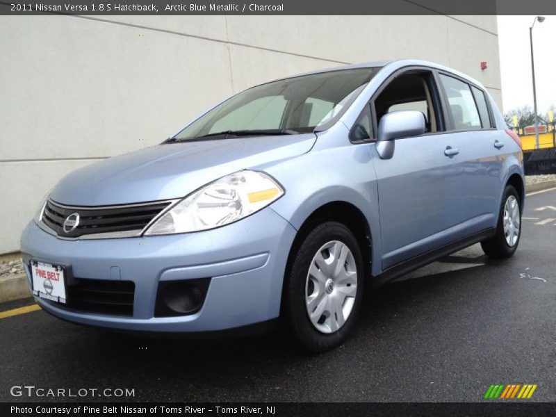 Arctic Blue Metallic / Charcoal 2011 Nissan Versa 1.8 S Hatchback