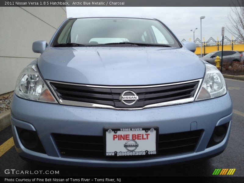 Arctic Blue Metallic / Charcoal 2011 Nissan Versa 1.8 S Hatchback