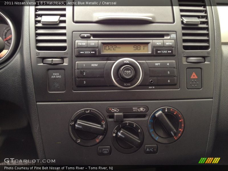 Arctic Blue Metallic / Charcoal 2011 Nissan Versa 1.8 S Hatchback