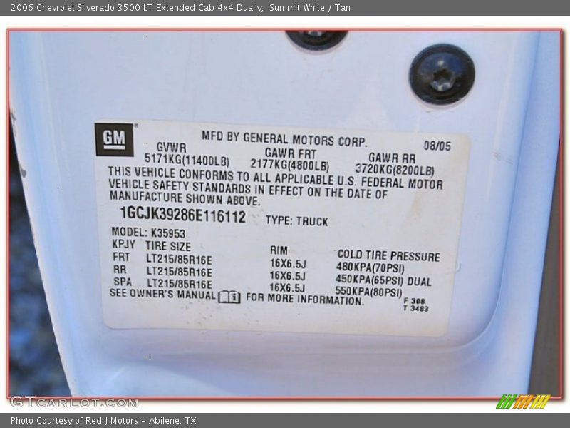 Summit White / Tan 2006 Chevrolet Silverado 3500 LT Extended Cab 4x4 Dually