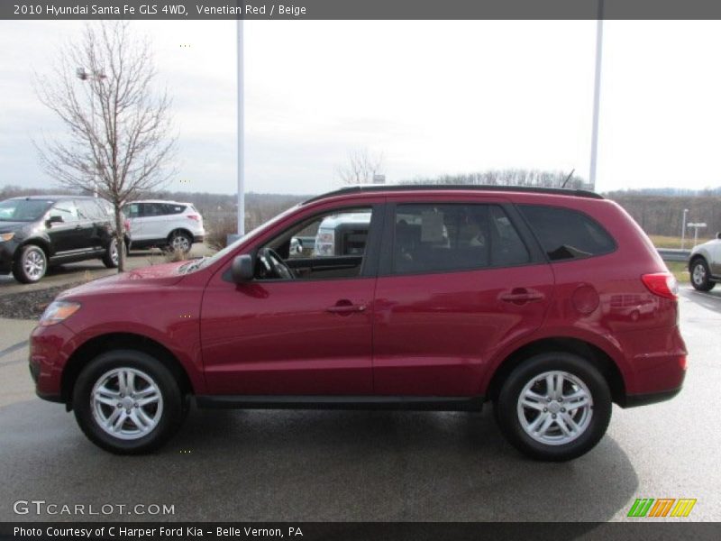 Venetian Red / Beige 2010 Hyundai Santa Fe GLS 4WD