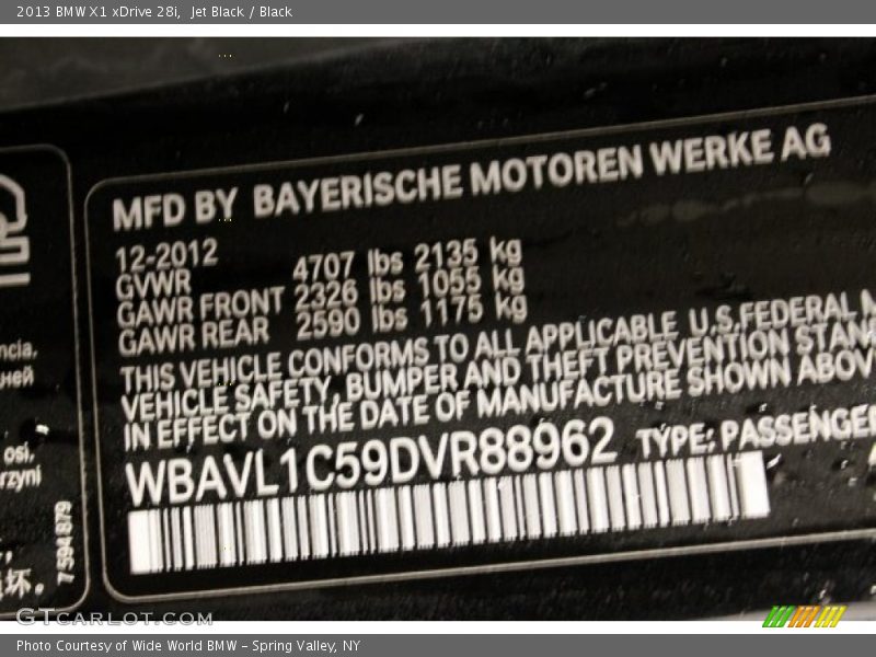 Jet Black / Black 2013 BMW X1 xDrive 28i