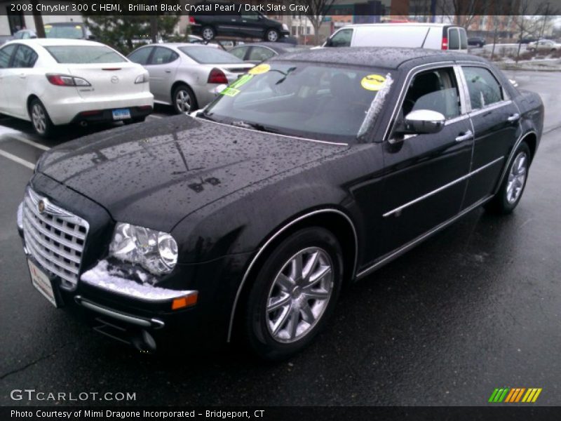 Brilliant Black Crystal Pearl / Dark Slate Gray 2008 Chrysler 300 C HEMI