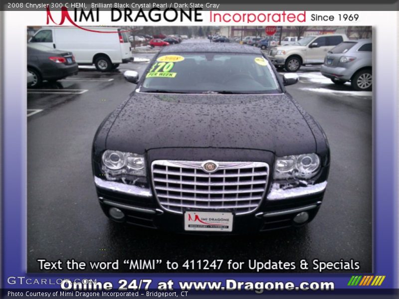 Brilliant Black Crystal Pearl / Dark Slate Gray 2008 Chrysler 300 C HEMI