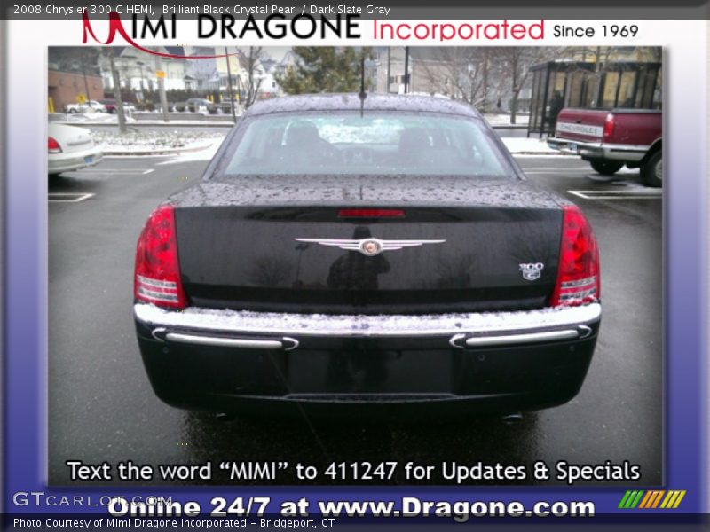 Brilliant Black Crystal Pearl / Dark Slate Gray 2008 Chrysler 300 C HEMI