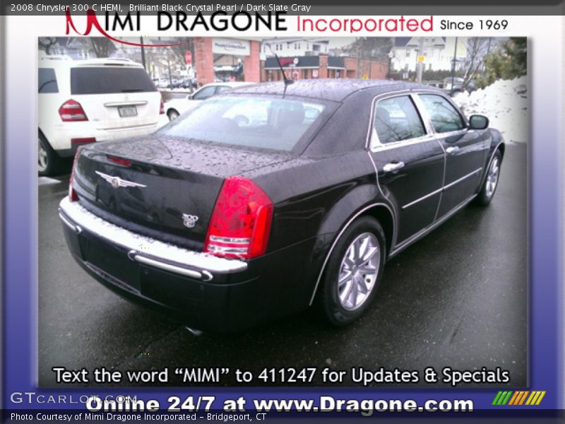 Brilliant Black Crystal Pearl / Dark Slate Gray 2008 Chrysler 300 C HEMI