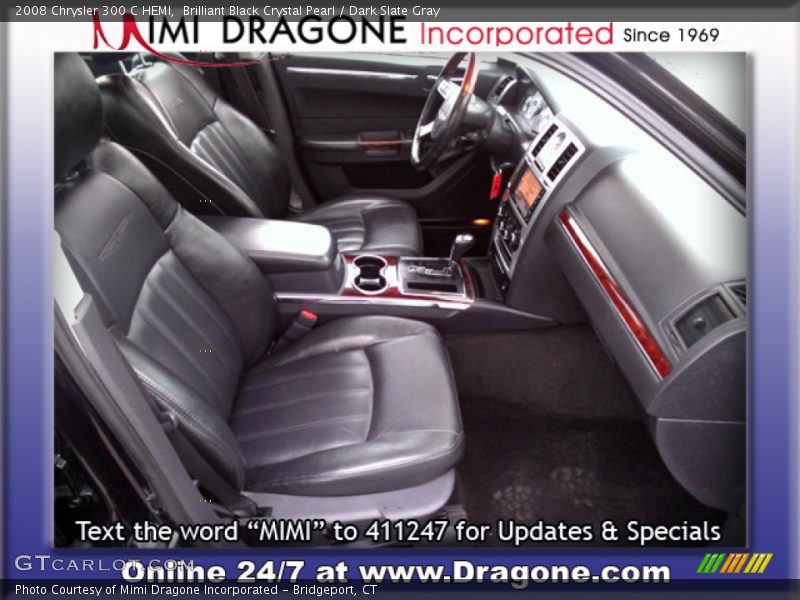 Brilliant Black Crystal Pearl / Dark Slate Gray 2008 Chrysler 300 C HEMI