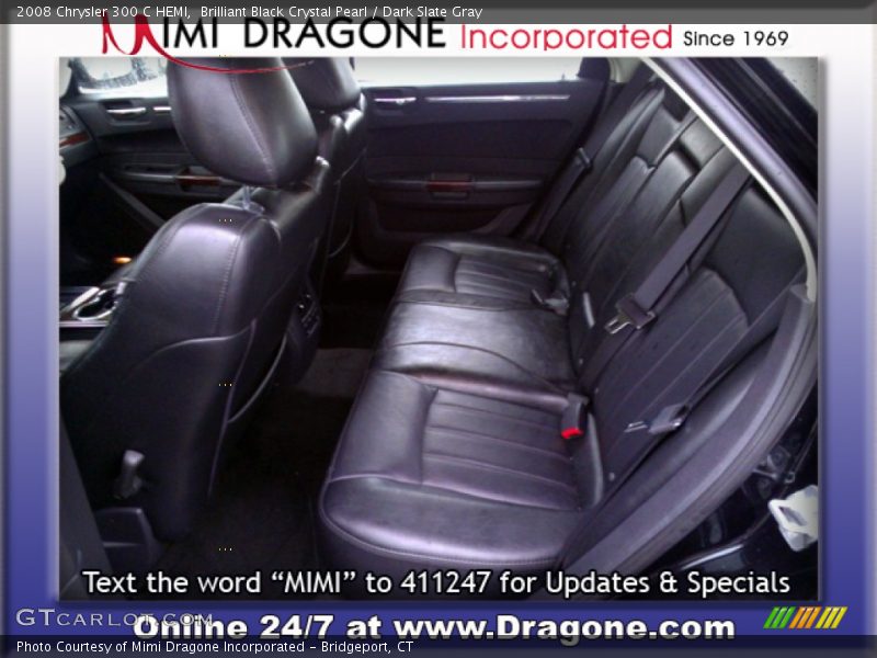 Brilliant Black Crystal Pearl / Dark Slate Gray 2008 Chrysler 300 C HEMI