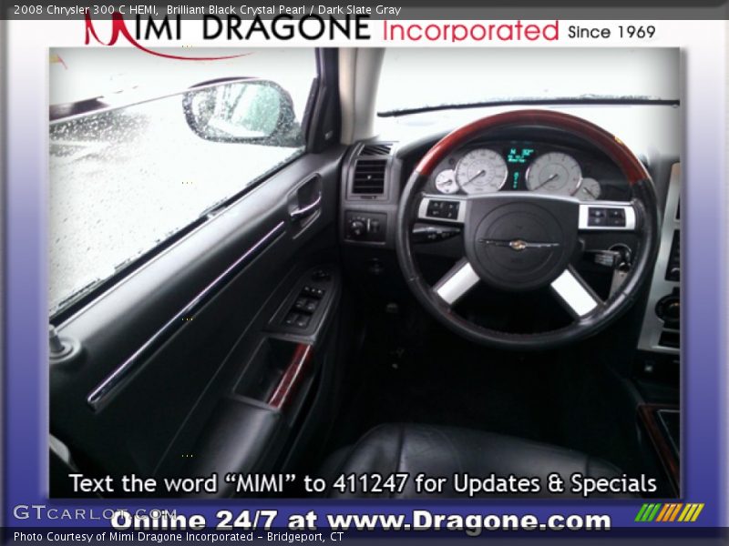Brilliant Black Crystal Pearl / Dark Slate Gray 2008 Chrysler 300 C HEMI