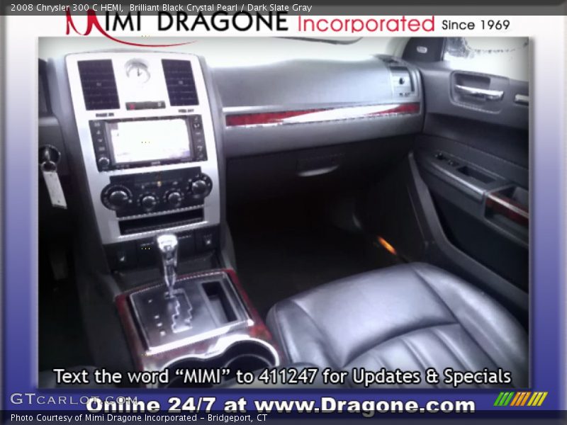 Brilliant Black Crystal Pearl / Dark Slate Gray 2008 Chrysler 300 C HEMI