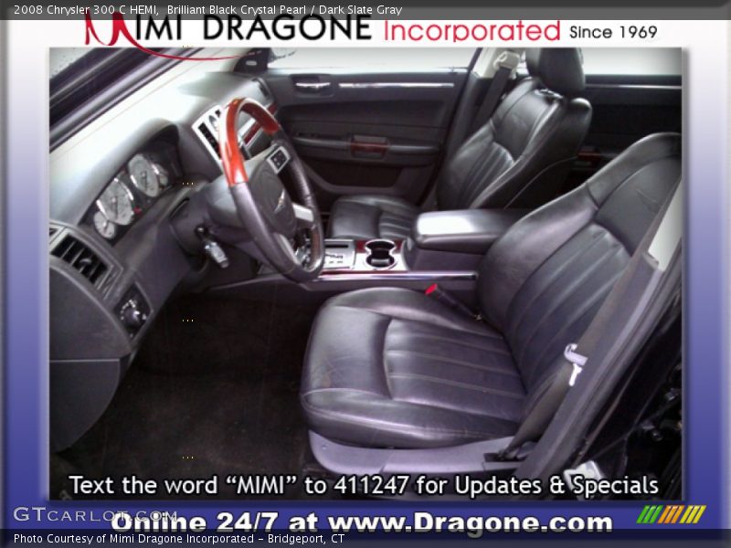 Brilliant Black Crystal Pearl / Dark Slate Gray 2008 Chrysler 300 C HEMI