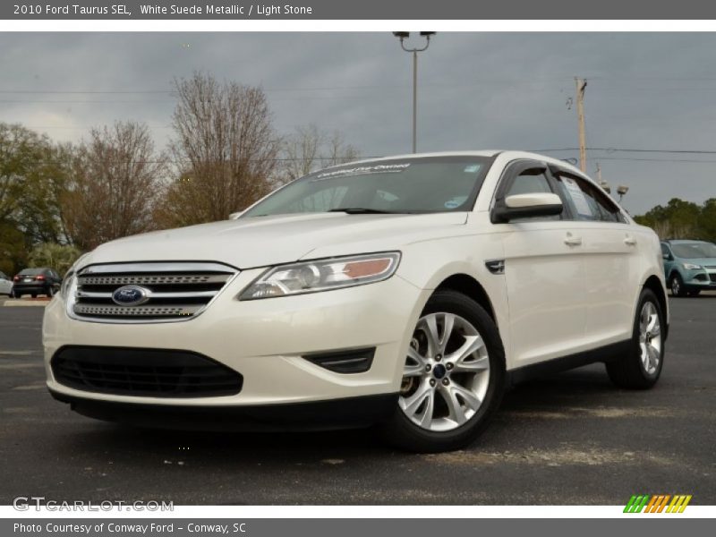 White Suede Metallic / Light Stone 2010 Ford Taurus SEL