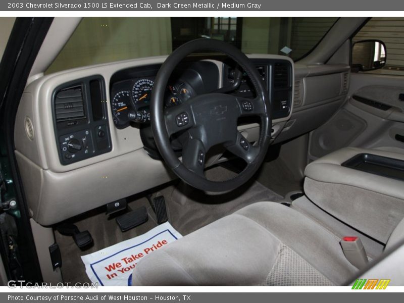 Dark Green Metallic / Medium Gray 2003 Chevrolet Silverado 1500 LS Extended Cab