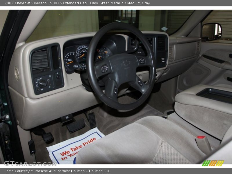 Dark Green Metallic / Medium Gray 2003 Chevrolet Silverado 1500 LS Extended Cab