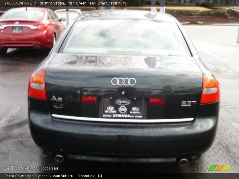 Irish Green Pearl Effect / Platinum 2003 Audi A6 2.7T quattro Sedan