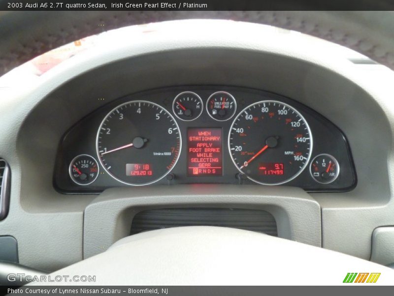 Irish Green Pearl Effect / Platinum 2003 Audi A6 2.7T quattro Sedan