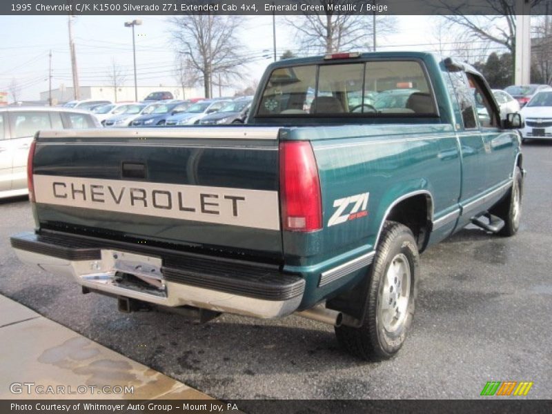 Emerald Green Metallic / Beige 1995 Chevrolet C/K K1500 Silverado Z71 Extended Cab 4x4