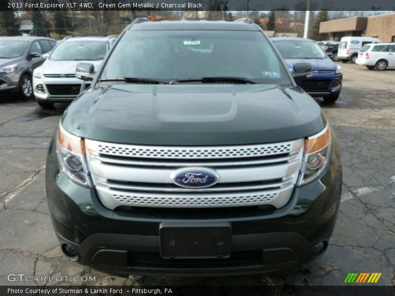 Green Gem Metallic / Charcoal Black 2013 Ford Explorer XLT 4WD