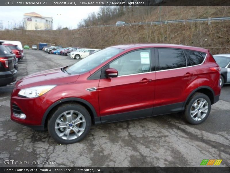 Ruby Red Metallic / Medium Light Stone 2013 Ford Escape SEL 2.0L EcoBoost 4WD