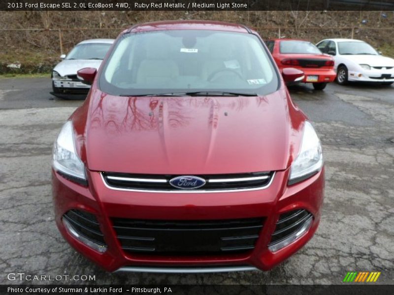 Ruby Red Metallic / Medium Light Stone 2013 Ford Escape SEL 2.0L EcoBoost 4WD