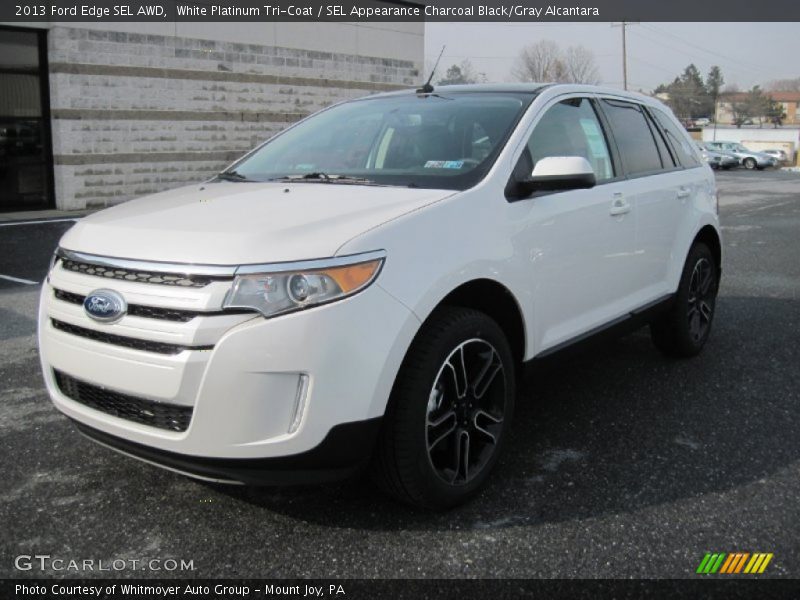 White Platinum Tri-Coat / SEL Appearance Charcoal Black/Gray Alcantara 2013 Ford Edge SEL AWD
