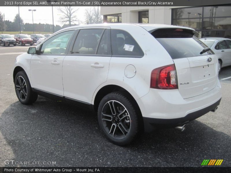 White Platinum Tri-Coat / SEL Appearance Charcoal Black/Gray Alcantara 2013 Ford Edge SEL AWD