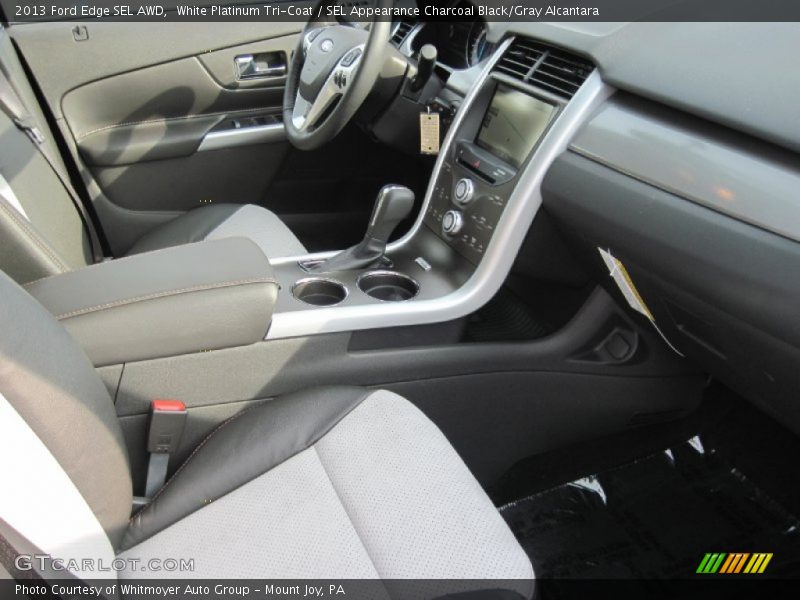 White Platinum Tri-Coat / SEL Appearance Charcoal Black/Gray Alcantara 2013 Ford Edge SEL AWD