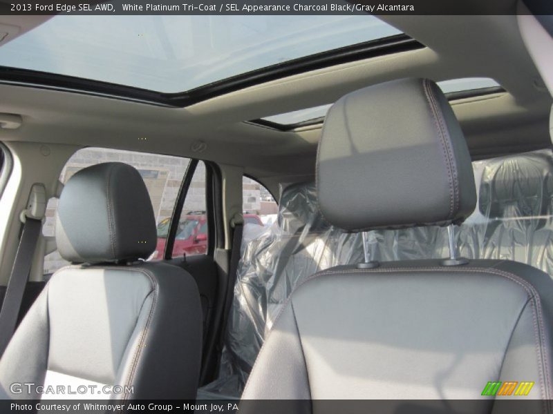 White Platinum Tri-Coat / SEL Appearance Charcoal Black/Gray Alcantara 2013 Ford Edge SEL AWD