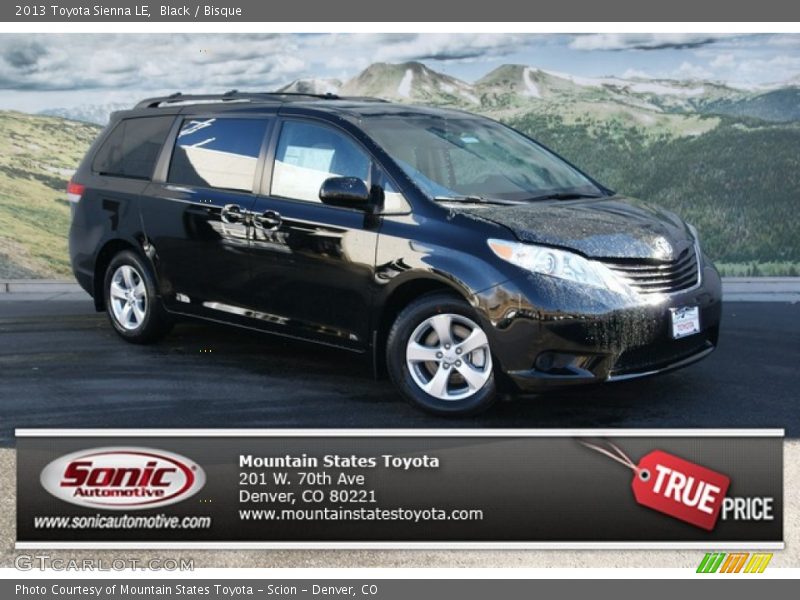 Black / Bisque 2013 Toyota Sienna LE