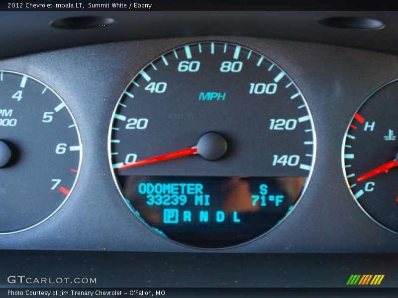 Summit White / Ebony 2012 Chevrolet Impala LT