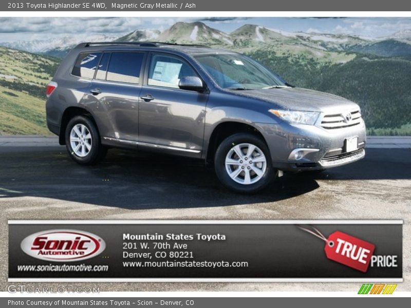 Magnetic Gray Metallic / Ash 2013 Toyota Highlander SE 4WD
