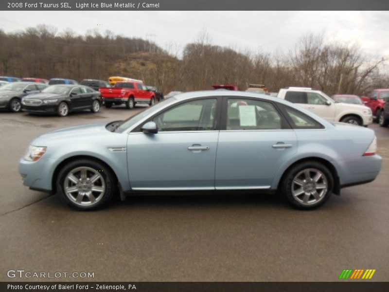 Light Ice Blue Metallic / Camel 2008 Ford Taurus SEL