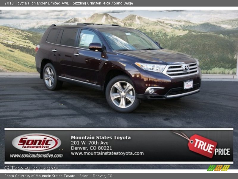 Sizzling Crimson Mica / Sand Beige 2013 Toyota Highlander Limited 4WD