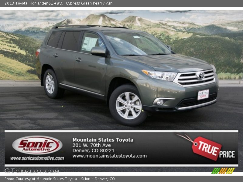 Cypress Green Pearl / Ash 2013 Toyota Highlander SE 4WD