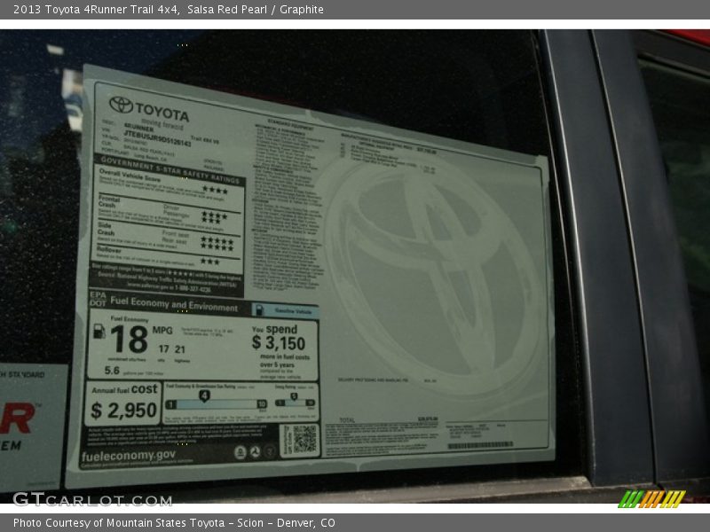 Salsa Red Pearl / Graphite 2013 Toyota 4Runner Trail 4x4