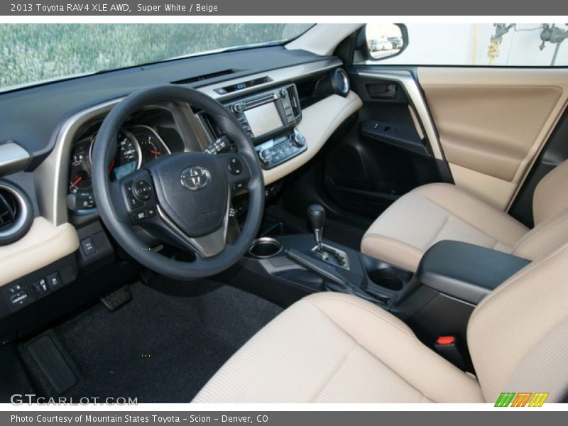 Super White / Beige 2013 Toyota RAV4 XLE AWD